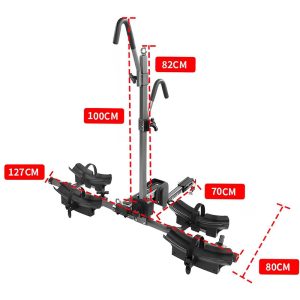 Foldable 2 Inch Hitch-Mounted 2-Bike Rack Carrier 200 kg Hitch Bike Rack Bike Carrier with Locking Hitch for Bicycles