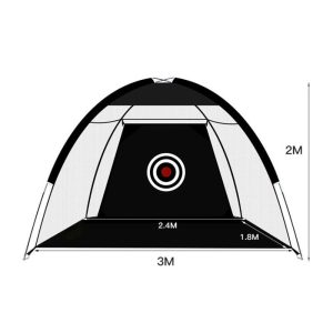 Foldable Golf Net for Backyard Driving Hitting Net with Tri-Turf Mat Indoor Training Chipping Aid Nets with Reduce Noise Nylon Target for Golfers