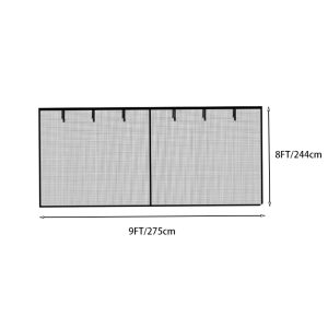 Magnetic Garage Door Curtain for 2 Car Garage with Retractable Fiberglass Mesh and Heavy Duty Weighted Bottom