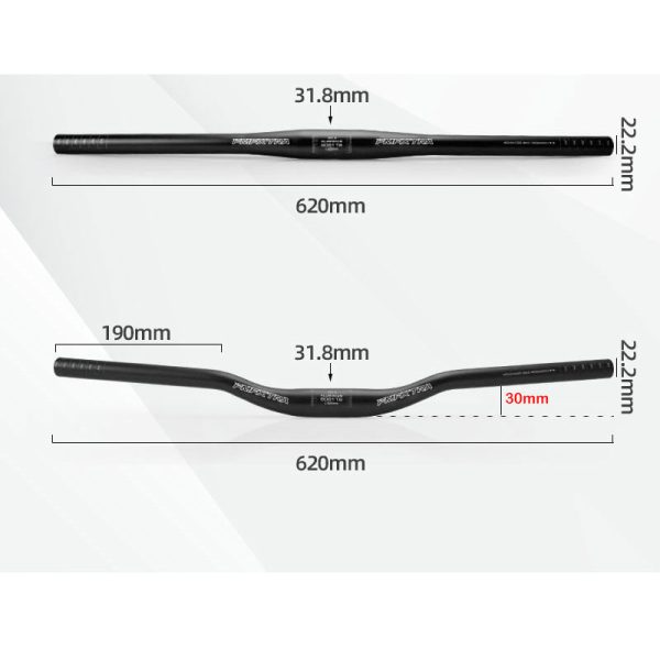 Mountain Bike Handlebar Aluminium Alloy MTB Handlebar 31.8mm Diameter 620mm Wide Bicycle Bar