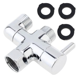 Shower Head Diverter Valve 20mm 3 Way Brass Shower Arm Diverter Valve Splitter for Handheld Shower and Fixed Spray Head