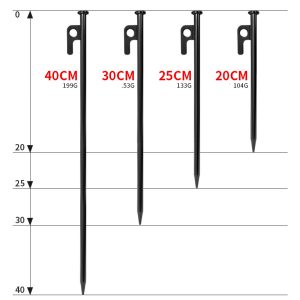 10 Pcs Tent Pegs Heavy Duty Tent Stake Windproof Fixing Nails Rope for Outdoor Trip Hiking
