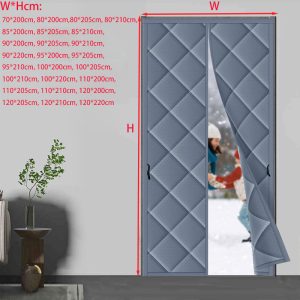 Thermal Insulated Door Curtain Thicken Oxford Cotton Temporary Magnet Closure Thermal Door Cover