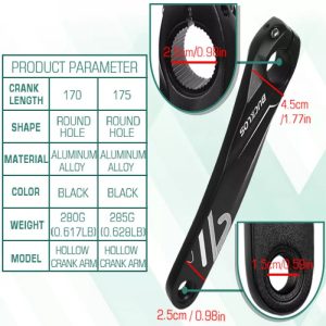 Bicycle Crank Replacement Arm Square Hole Exercise Bike Crank E-bike Dynamic Bicycles Crankset