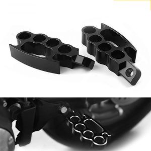 2 Pcs Motorcycle Knuckle Footpegs Durable Aluminium Foot Pegs Pedals Compatible with Fxcw Xl883n Xl1200n-12