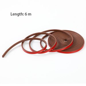 6m Silicone Rubber Door Seal Strip Self-Adhesive Window Door Sealing Strip Windproof Soundproof Sealing Strip