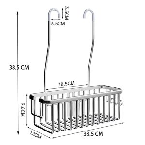 Aluminium Hanging Shower Rack Hanging Shower Caddy Shower Organizer Shower Shelf without Drilling for Home Bathroom
