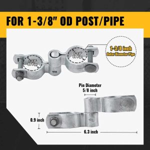 2pcs Chain Link Gate Hinges Include Female and Male Gate Hinges Chain Link Fence Hardware