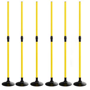 6pcs Detachable Agility Poles with Rubber Bases Agility Training Equipment for Basketball Football Rugby