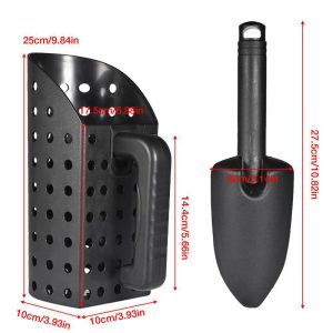Hand Tool Sand Scoop Set Black Sand Scoop and Shovel Detector Tool Beach Sand Tool Kit for Outdoor Garden Yard and Warehouse