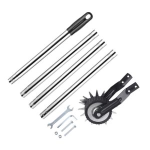 Lawn Edger Tool with 4-Section Handle Wheel Rotary Edger for Garden Sidewalk
