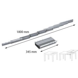 Multi-Section Extension Table Slide Hidden Pulling Table Slide Heavy 7 Section Multi-fold 345-1800 mm Slide System