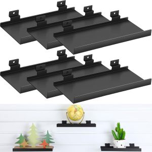 6pcs Slatwall Shelves Metal Slatwall Shelf Accessories Heavy Duty Retail Display Panel for Home Shoe Stores Boutiques Storage