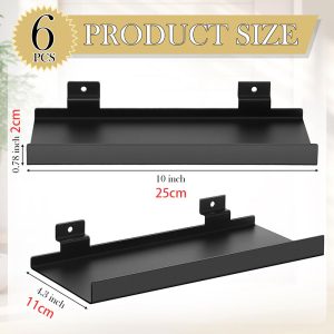 6pcs Slatwall Shelves Metal Slatwall Shelf Accessories Heavy Duty Retail Display Panel for Home Shoe Stores Boutiques Storage