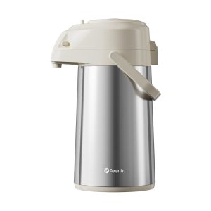 Stainless Steel Air Pressure Thermos Kettle Press-Type Water Dispenser Coffee Beverage Dispenser 3L/1.9L Capacity