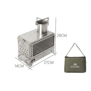 Stainless Steel Portable Firewood Stove Outdoor Camping Wood Burning Stove Heater Burner for Camping Fishing BBQ