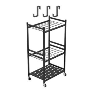 Tool Organizer Cart Metal Tool Shelf Garden Utility Stand Rack Storage Rack Rakes Shovels for Yard Home Shed Lawn Outside