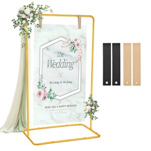 Wedding Sign Holder Adjustable Sign Stand with Leather Sign Hanging Straps