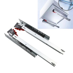 1 Pair Concealed Drawer Slide Three Section Heavy Duty Drawer Runner Full Extension Soft Close Drawer Slide