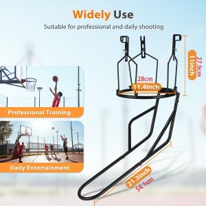 Basketball Return Attachment Heavy Duty Basketball Rebounder with 3 Stable Large Hooks