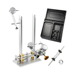 Bicycle Wheel Truing Stand Bike Wheel Alignment Repair Tool with Dial Gauge for Quick Release and Thru-Axle