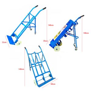 Double Gas Bottle Trolley with Back Support Foldable Oxygen Bottle Carrier
