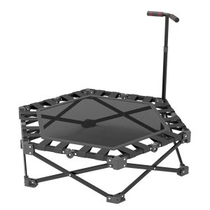 Foldable Trampoline 106cm Rebounder Trampoline Hexagon Fitness Trampoline with Adjustable Handle