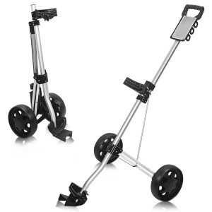 Folding Golf Cart 2 Wheel Trolley Swivel Pull Push Golf Cart with Score Board Aluminium Alloy Golf Trolley
