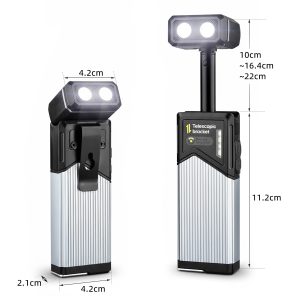 Retractable Camping Light LED Flashlight Outdoor Extendable Work Light Digital Display