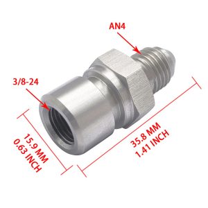 2pcs 3AN Male to 3/8-24 Female Inverted Flare Brake Line Adapter Fittings Stainless Steel Inline Hose Tube Connector