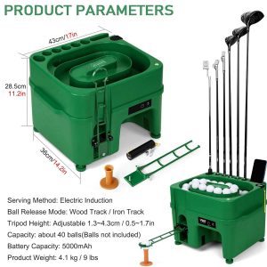 Automatic Golf Ball Dispenser Golf Ball Teeing Device Training with 6 Cue Holder and 5000mah Baterry