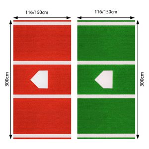 Baseball Hitting Mat with Antislip Backing 300cm Length Batting Cage Mat Batters Box Turf Mat for Indoor and Outdoor