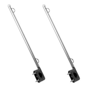 2pcs Boat Flag Poles Stainless Steel Rail Mount Rustproof Flagpole Hardware for Marine Boat Yacht