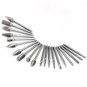 20pcs Carbide Burr Bits Set Compatible with Dremel Milwaukee 1/8 Inch 13mm Rotary Tool Bits with Double-Cut Design