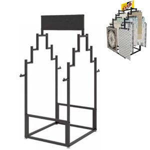 Carpet Display Rack Vertical Carpet Display Stand 4 Layer Hanging for Retail Shops