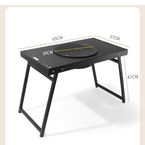 Folding Charcoal BBQ Grill Table Portable Barbecue Table Outdoor Grill Rack for Camping Picnic