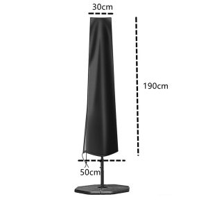 Garden Parasol Cover 190cm Height Patio Umbrella Cover Waterproof Umbrella Cover with Zipper and Telescopic Rod